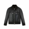 TOM FORD SMALL GRAIN SHEARLING COLLAR FLIGHT BOMBER - BLACK