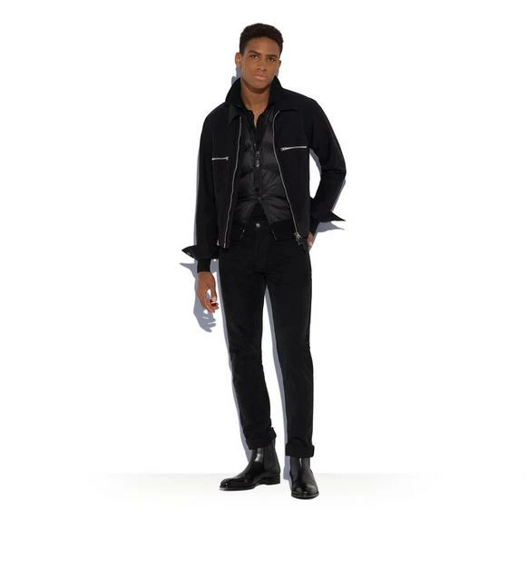 TOM FORD BRUSHED COTTON ZIP BLOUSON - BLACK - Image 2