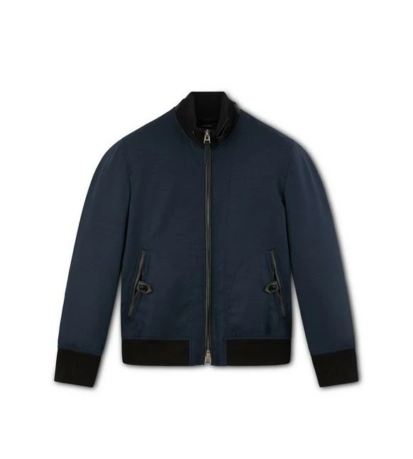 TOM FORD MOHAIR FLUID HOPSACK BLOUSON - NAVY