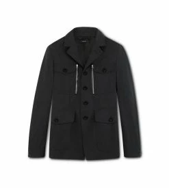 TOM FORD TECHNICAL CANVAS MILITARY JACKET - BLACK