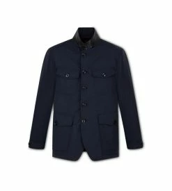 TOM FORD TECHNO LIGHT-FILL MILITARY JACKET - NAVY