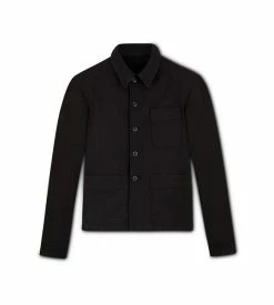 TOM FORD BRUSHED COTTON CHORE JACKET - BLACK