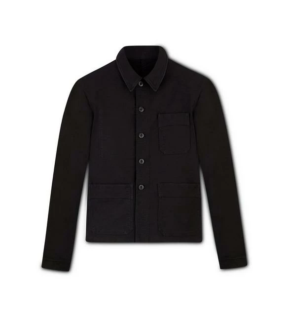 TOM FORD BRUSHED COTTON CHORE JACKET - BLACK