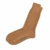 TOM FORD RIBBED CASHMERE LONG SOCKS - CAMEL