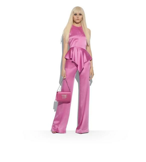 TOM FORD FLUID DOUBLE-FACED SATIN ASYMMETRIC TOP - ROSE BLOOM - Image 2