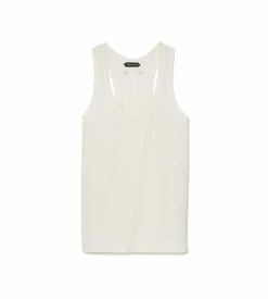 TOM FORD SILK JERSEY TANK TOP - CHALK
