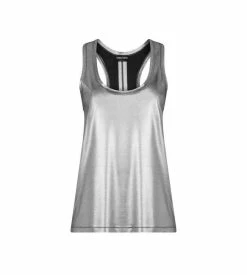 TOM FORD LAMINATED FLUID JERSEY TANK TOP - SILVER