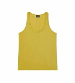 TOM FORD SILK JERSEY TANK TOP - CHARTEUSE CITRINE