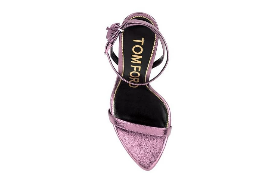 TOM FORD LAMINATED NAPPA PADLOCK POINTY NAKED SANDAL - LIGHT PINK - Image 3