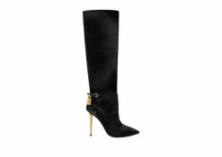 TOM FORD CALF HAIR PADLOCK BOOT - BLACK