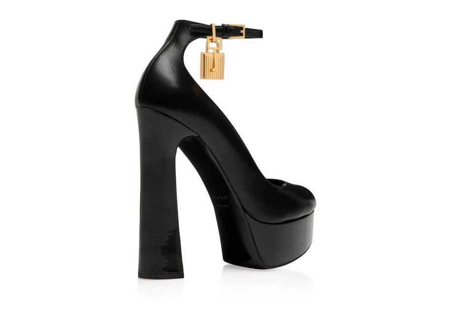 TOM FORD LEATHER PEEP TOE PLATFORM PUMP - BLACK - Image 3