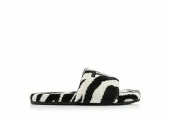 TOM FORD ZEBRA TOWELLING HARRISON SLIDES - WHITE/BLACK