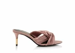 TOM FORD PLEATED SATIN MULE - ROSE NUDE
