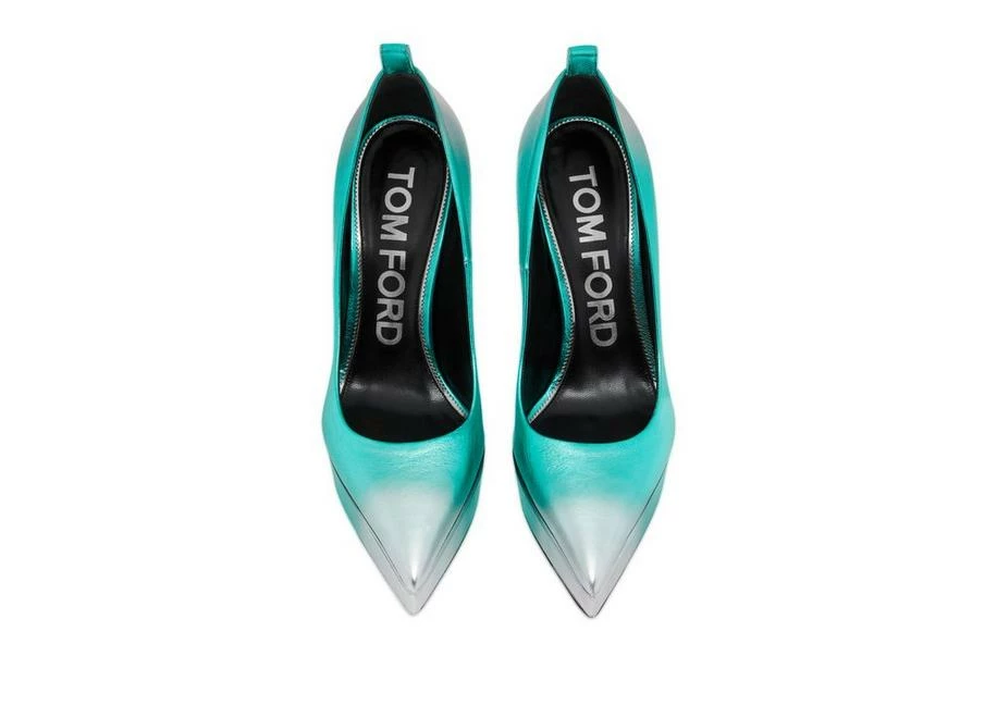 TOM FORD LAMINATED LEATHER PUMP - LAGOON SILVER - Image 4