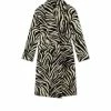 TOM FORD ZEBRA JACQUARD TOWELLING COTTON ROBE - BLACK + BEIGE