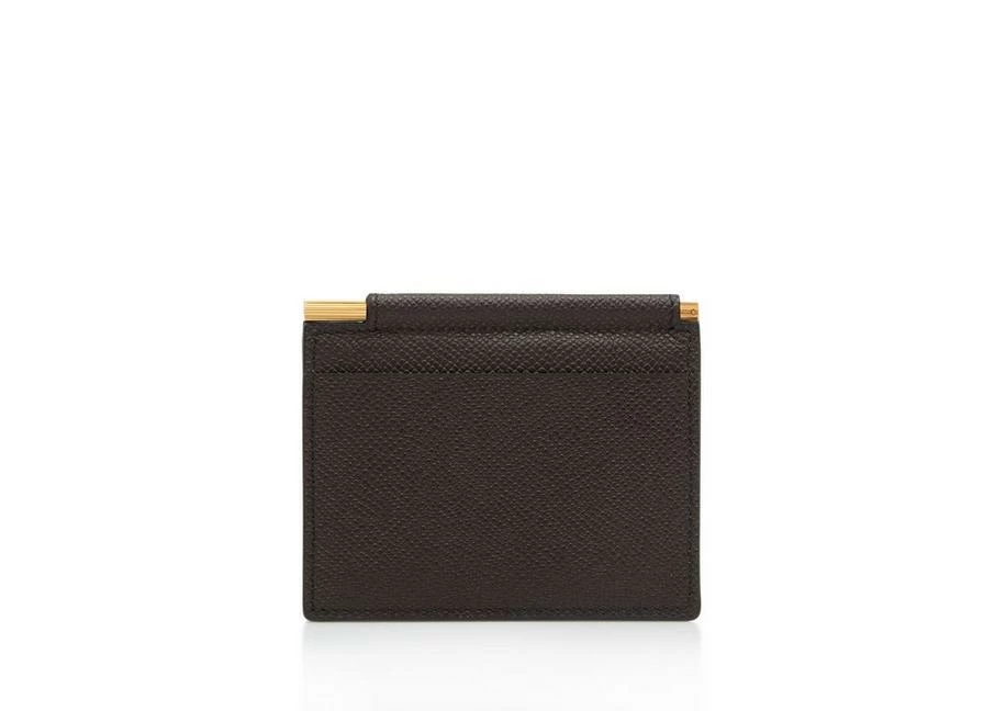 TOM FORD SMALL GRAIN LEATHER FOLDING MONEY CLIP CARDHOLDER - BROWN - Image 3